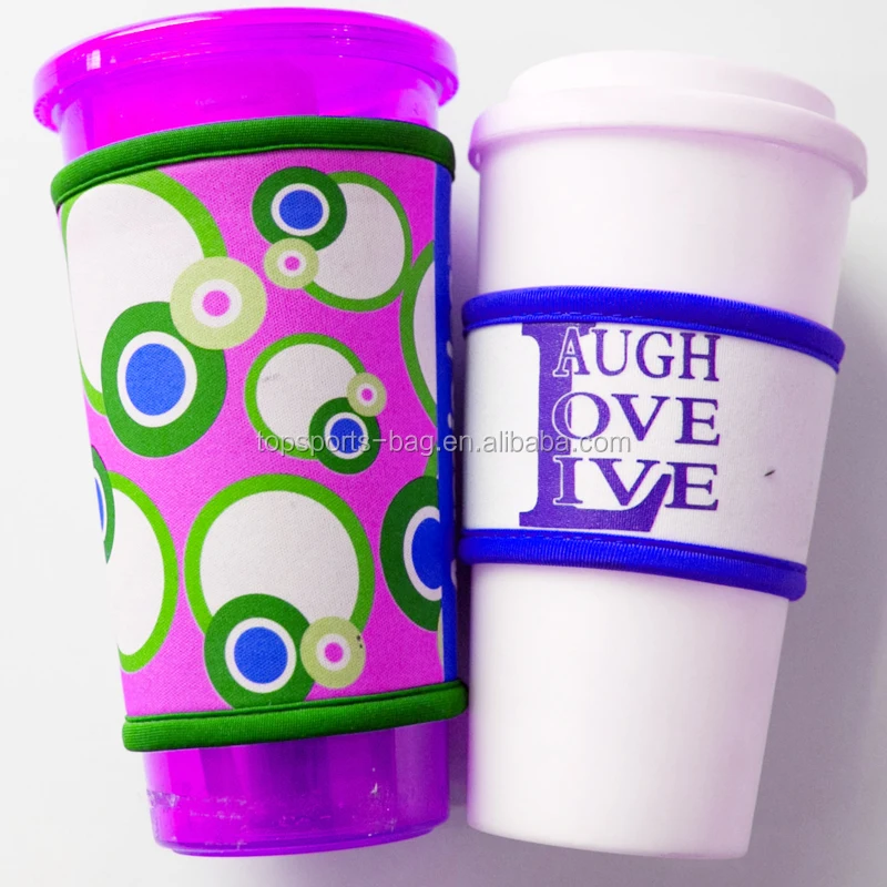 Wholesale sublimation printed insulated neoprene coffee cup warmer cooler custom coffee mug sleeve