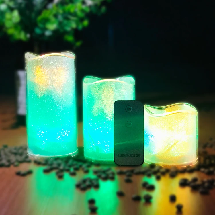 Cheap Wholesale 3pcs/set with Remote Control Luxury Beautiful Candle Lamp Led Electronic Candle Led Pillar Candle