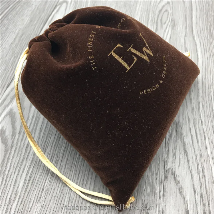 Custom Drawstring Velvet Shoe Bag With Printing