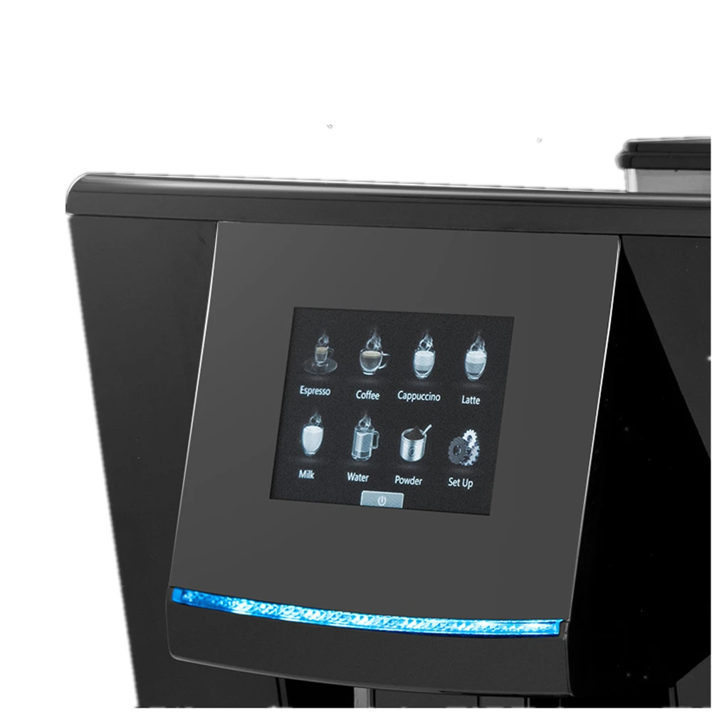Touch Screen Coffee Bean Powder Brewing Milk Foam Black  Cappuccino Latte Espresso Fully Automatic  Coffee Maker  Machine