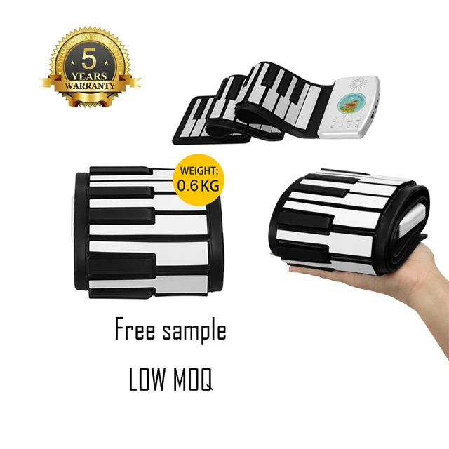 Free sample silicone toy kid hand roll musical instruments piano