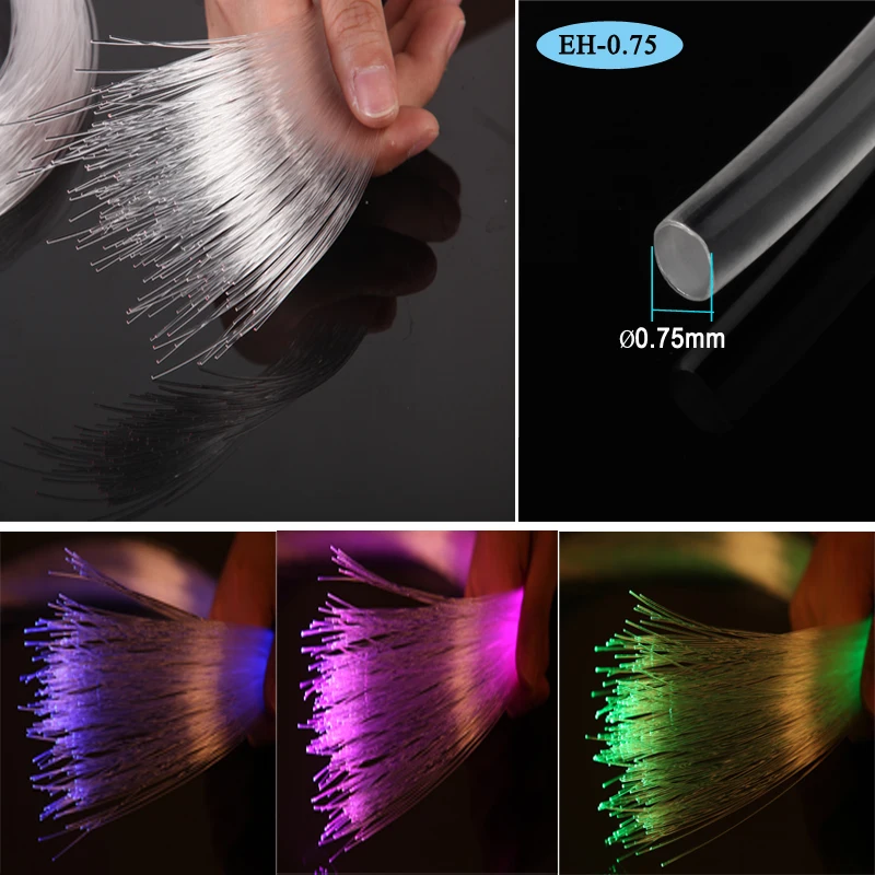 Factory roll sale 0.75mm PMMA Plastic optical fiber cable for star ceiling light