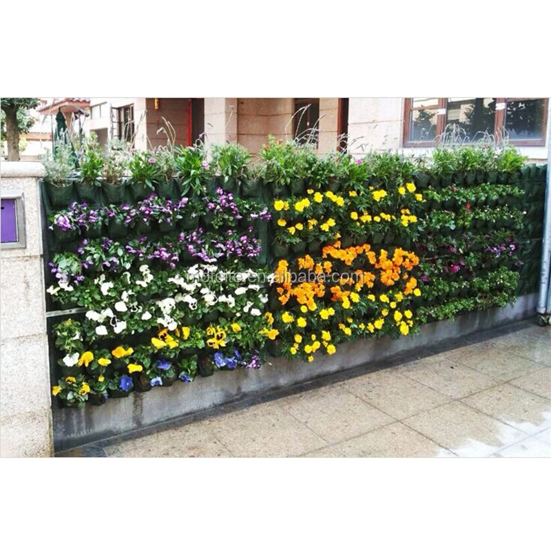 Custom vertical wall felt garden planter for landscape