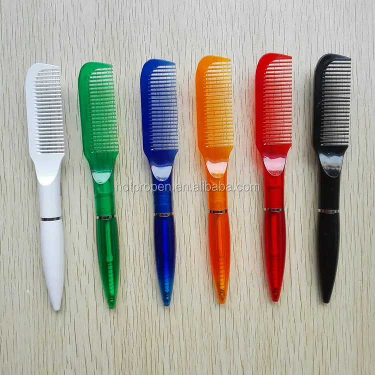 Hotel novelty personalize Promotional Transparent Comb Oil ball pen with Custom LOGO
