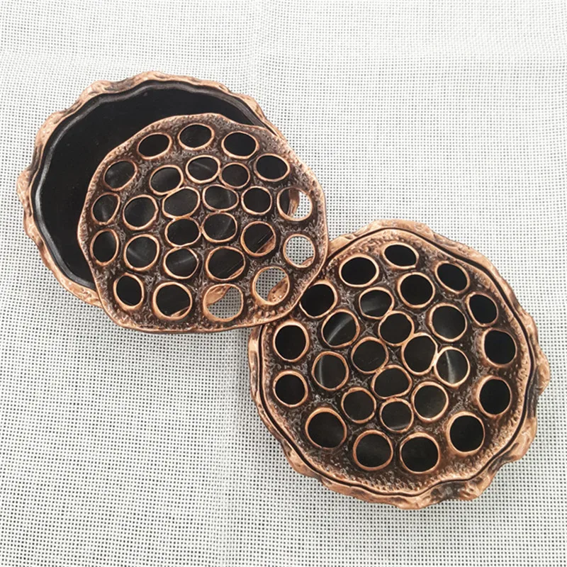Wholesale Price Lotus Seed Holes Metal Incense Burner Portable Home Coil Incense Holder Burner