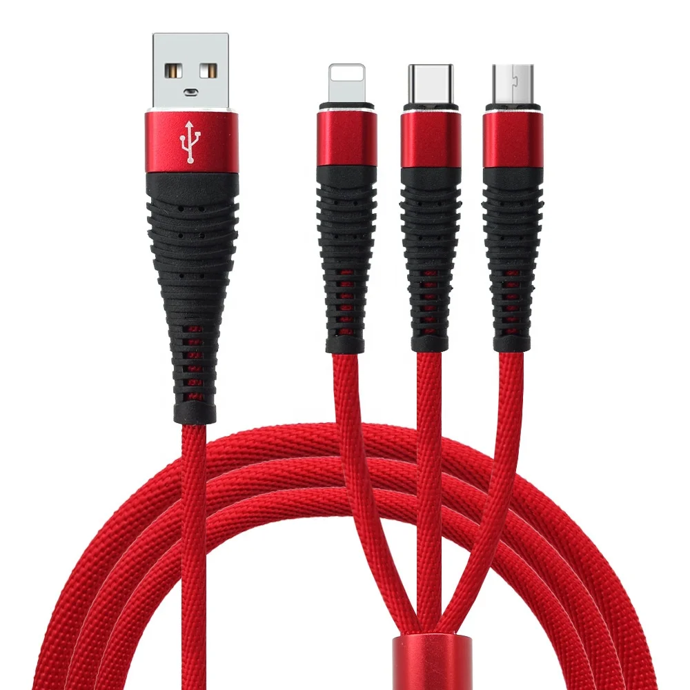 Hot-selling  3 in 1 USB Charging Cable for Smart Phone and Tablets