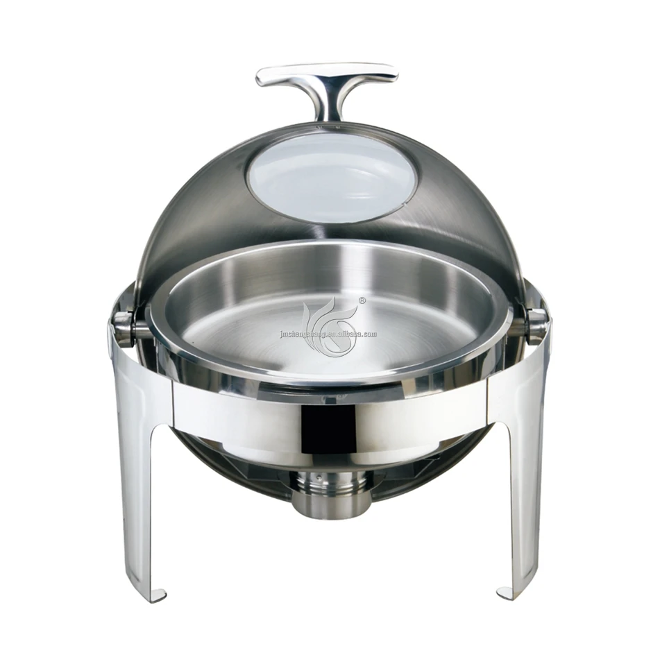 Wholesale single heater stainless steel 201 304 401 standard  cafeteria use round top buffet warmer