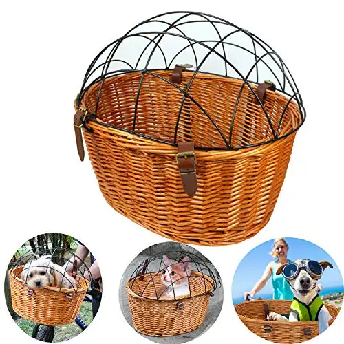 Luxury Resin Wicker Pet Bike Basket