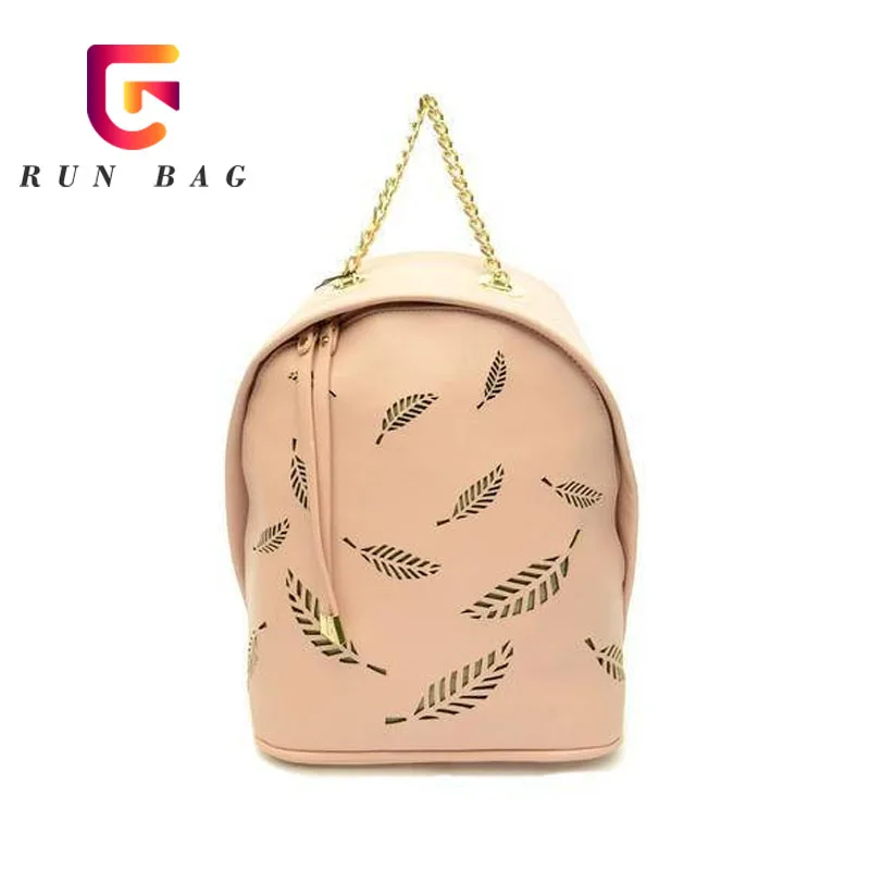 Ladies Girls Womens Hot Selling Pink Piereced Pattern Faux Leather Backpack