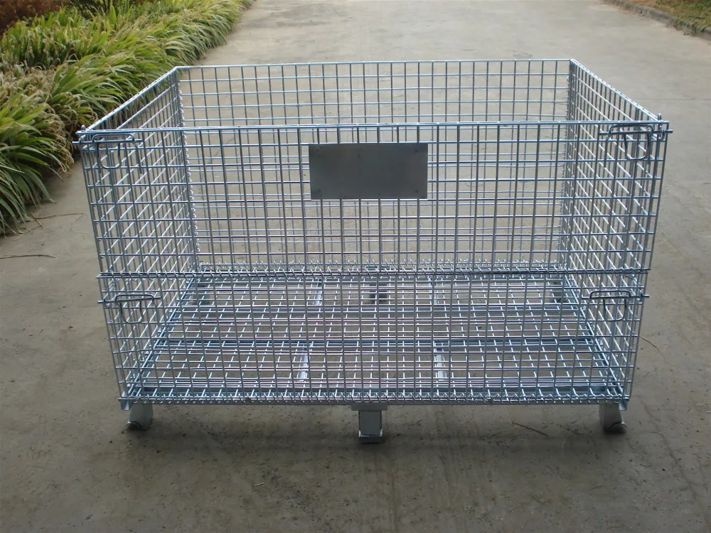 Galvanized Wire Mesh Cage/Wire Container Type Roll Trolley