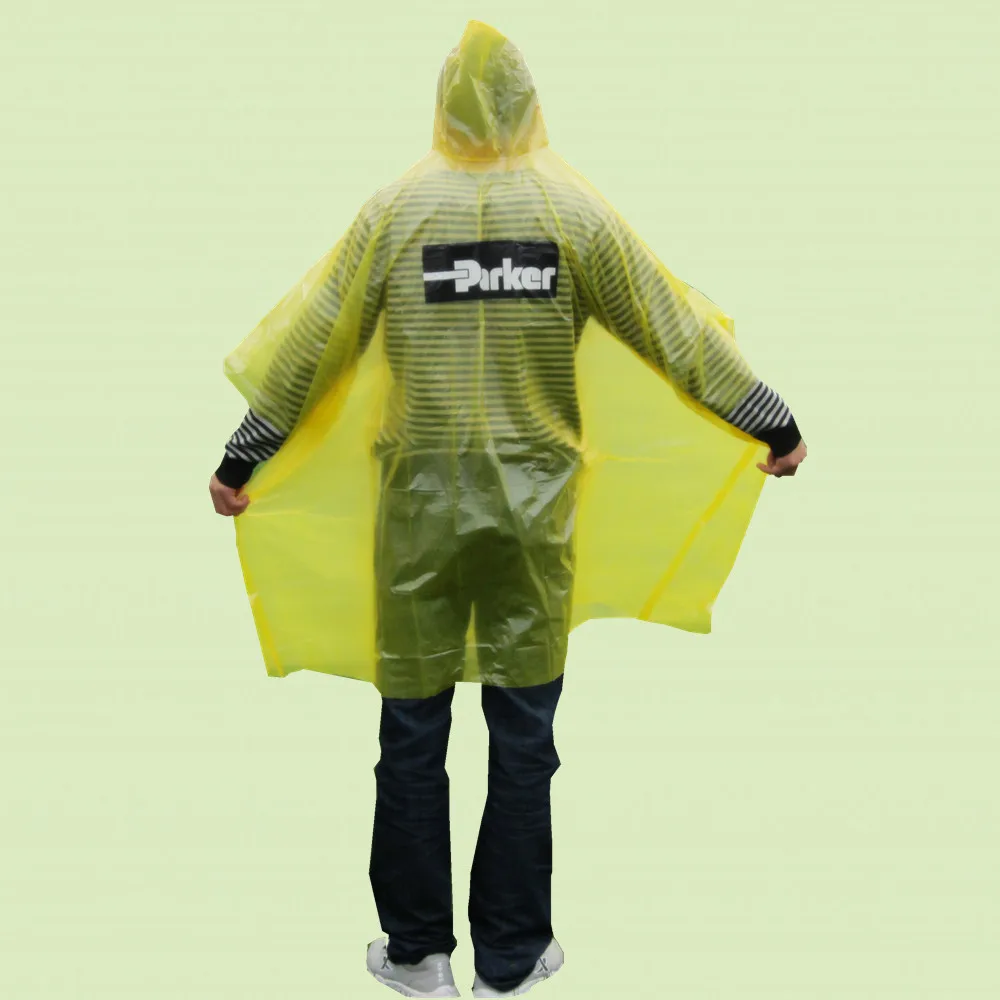 Promotional disposable biodegradable rain  poncho raincoat