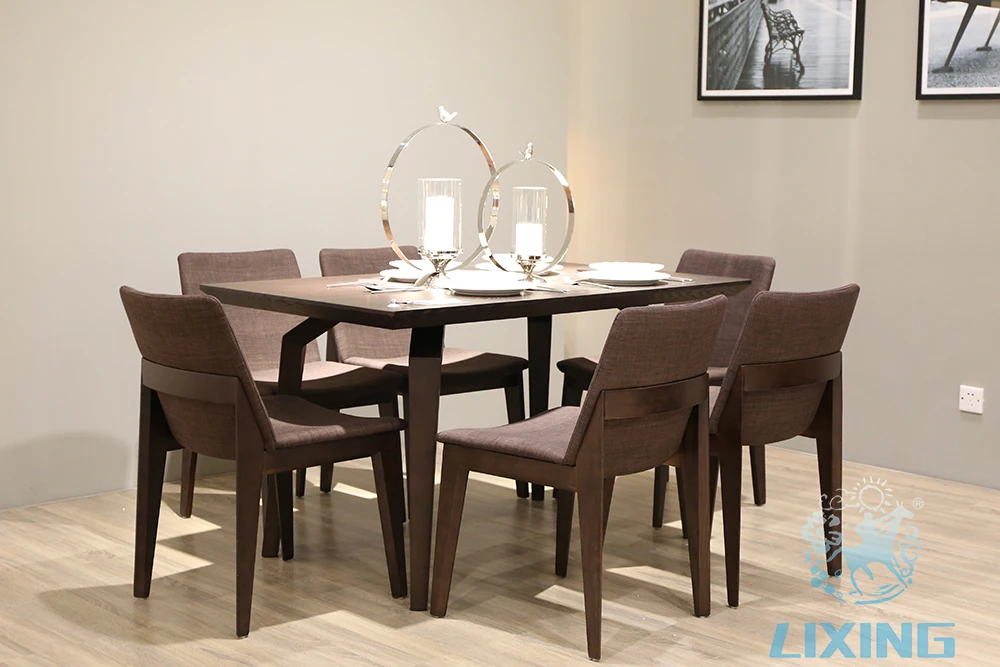 
modern design 6 Seats restaurant Wooden Dining Table and Chairs 