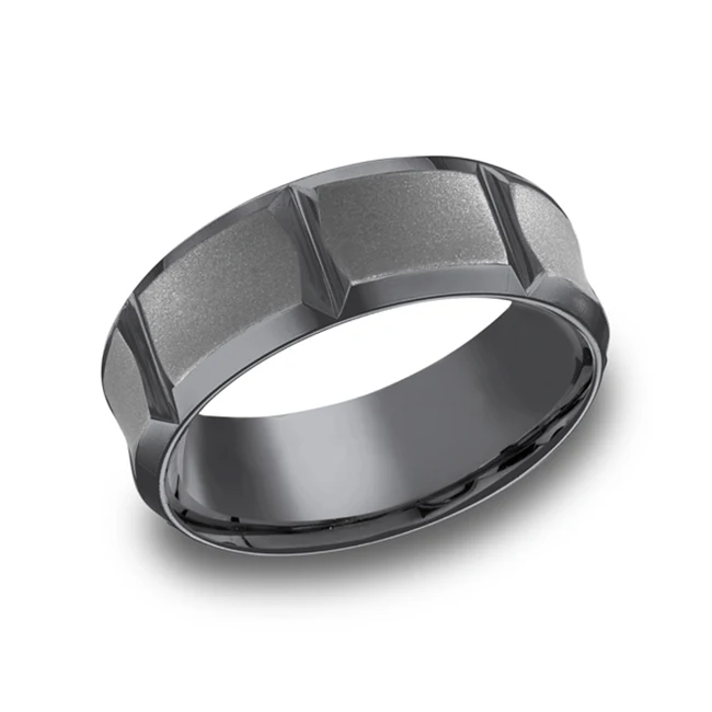 
Fashion customized blank brushed tantalum ring european latest mens wedding ring 