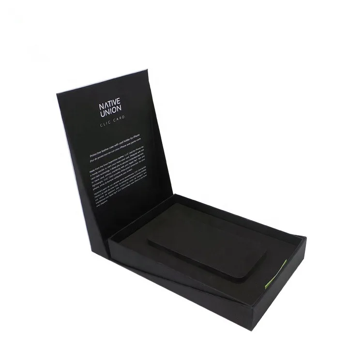 Custom Logo Printed Digital 3C Products Box Cardboard Pack Black A4 Gift Box for Electronic Products Earphone Packaging