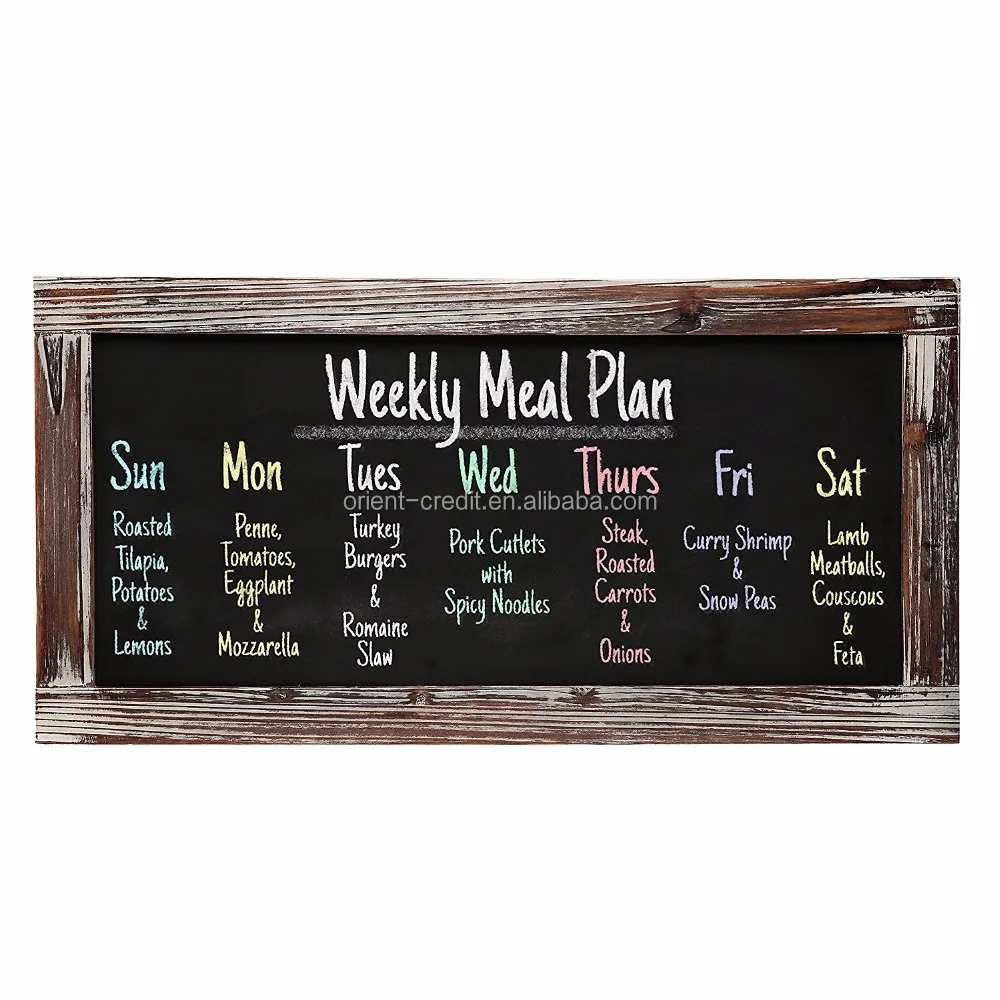 Distressed Whitewashed Wall Chalkboard Blackboard Great for Kitchen Decor, Weddings, Restaurant Menu