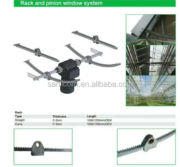 
Greenhouse Roof Ventilation Rack and Pinion 