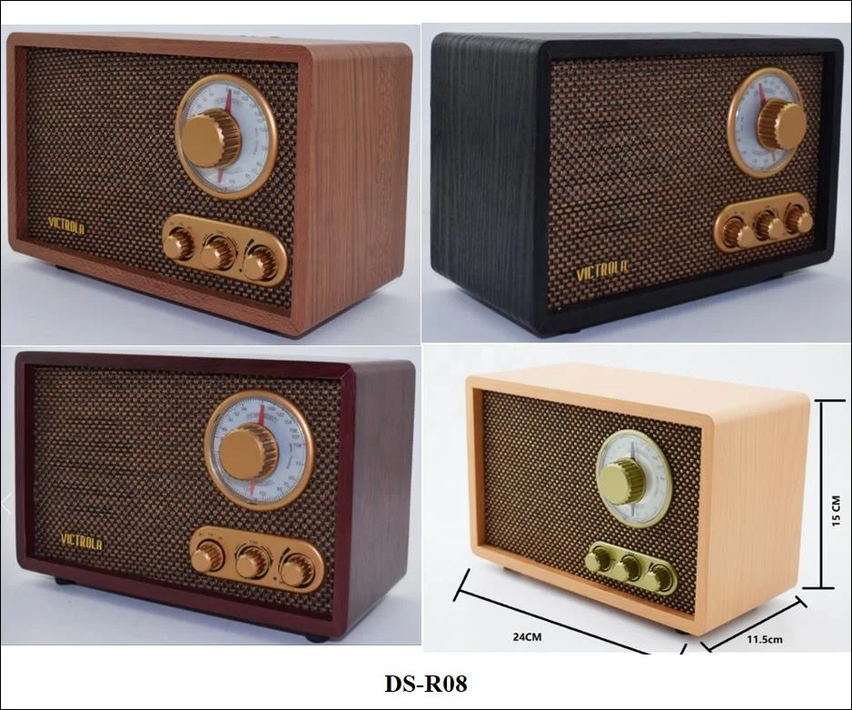 2019 Most Popular Wooden AM/FM Hi-Fi Blue tooth Radio Vintage Retro Classic Radio W/ Built-in Speaker Treble&Bass Tone Control