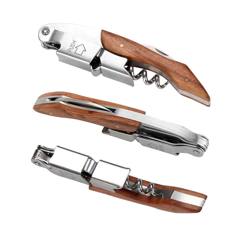 Штопор с деревянной ручкой, открывалка для винных бутылок