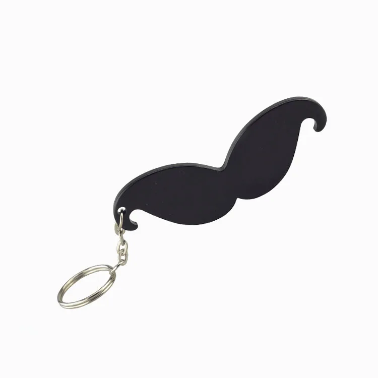 Promotion metal mustache bottle opener keychain