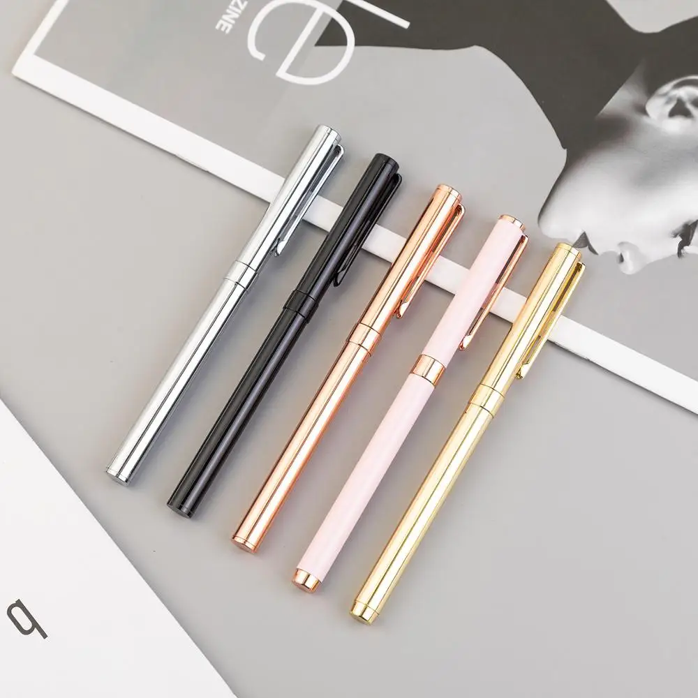 High Quality Smooth Writing Business Corporate Luxury Metal Roller Tip Ball Pens with Cap for Gift and Promotion