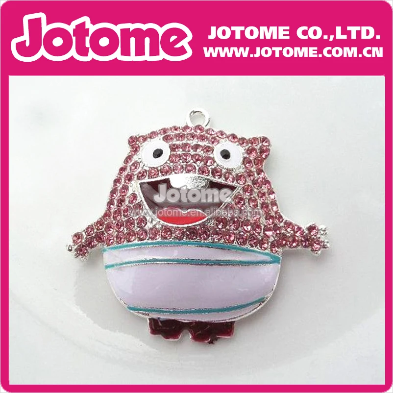 Poodle Pendant Cute Crystal Rhinestone Pink  Pet Dog Charm Pendant Luxury Animal Dog Pendant For Necklace