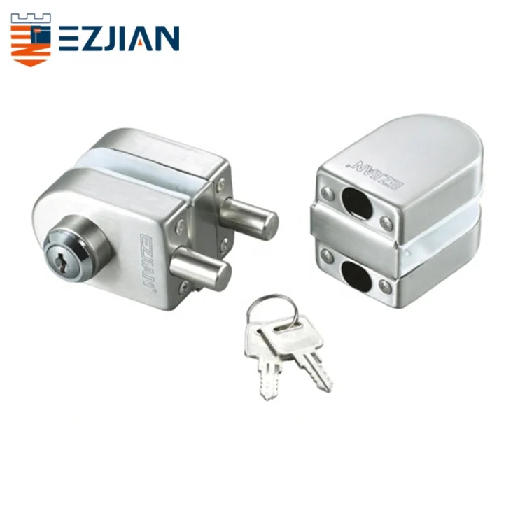 Square Frameless Glass Door Lock Single Door Single Lock