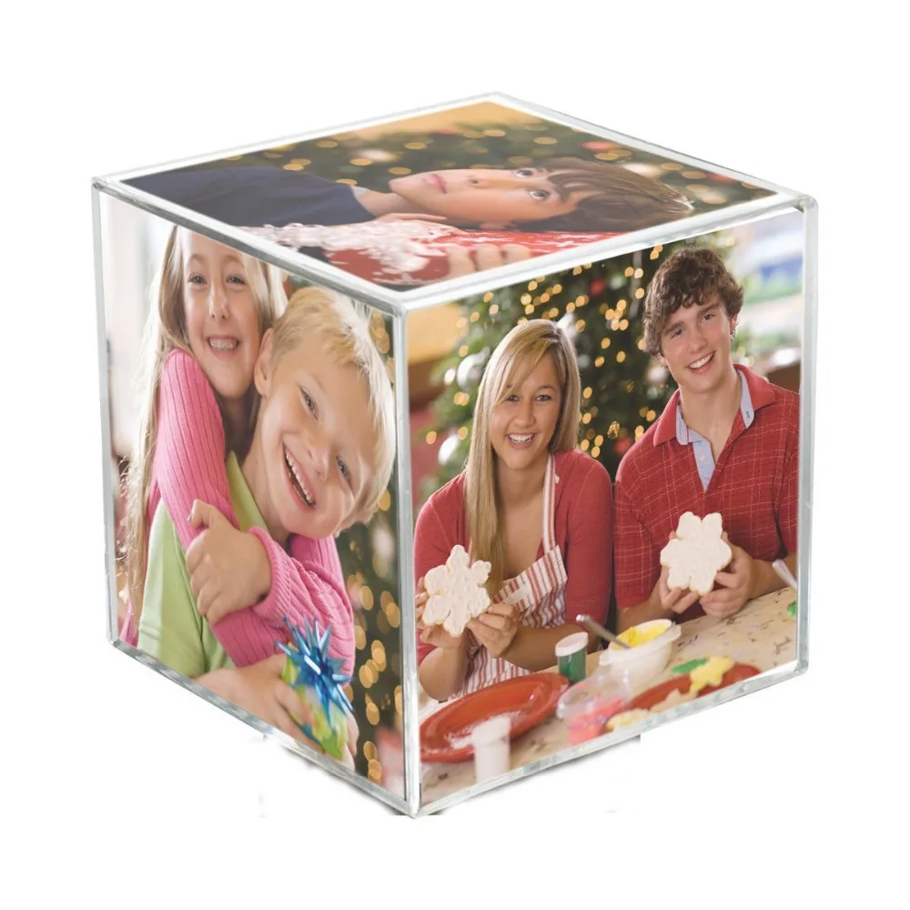 Factory Wholesale Luxurious Home Decor Clear 6 Sided Photo Cube Frame Acrylic Photofunia Photo Frame