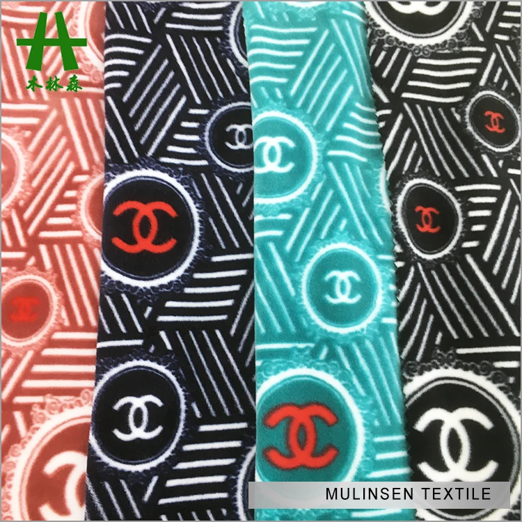 
Mulinsen Textile Good Quality Brand Logo Print Super Soft Fleece Fabric 