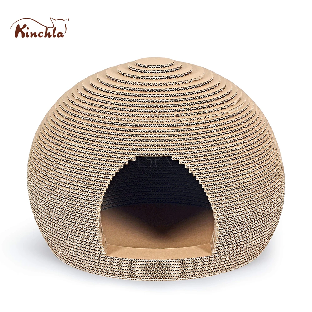 Kinchla Factory Price Pet Furniture Toys Cardboard Cat House Scratching Cave