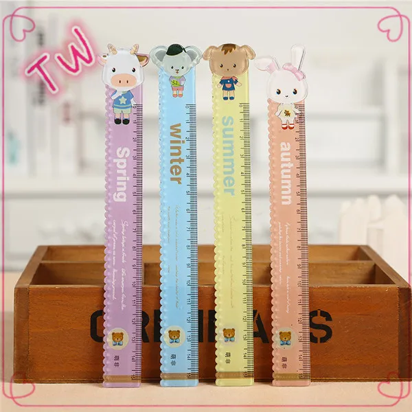 Office & School Supplies korean stationery cute animal shape plastic ruler 036