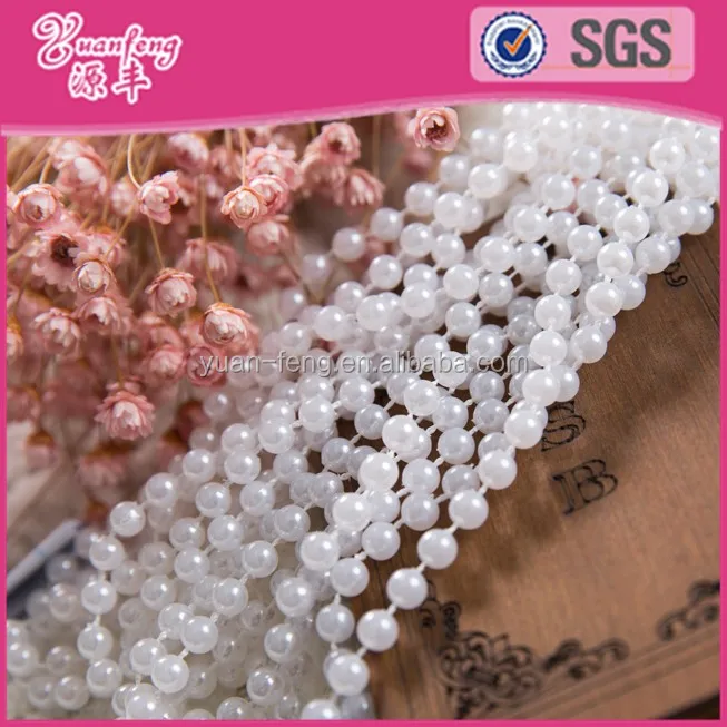 Beaded jewelry colorful abs pearl bead chains plastic bead strand