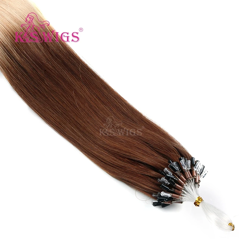 
K.S WIGS 20 Inch Micro Ring Hair Extensions For Blacks Micro Led Ring Light Ombre Micro Loop Ring Hair Extens 