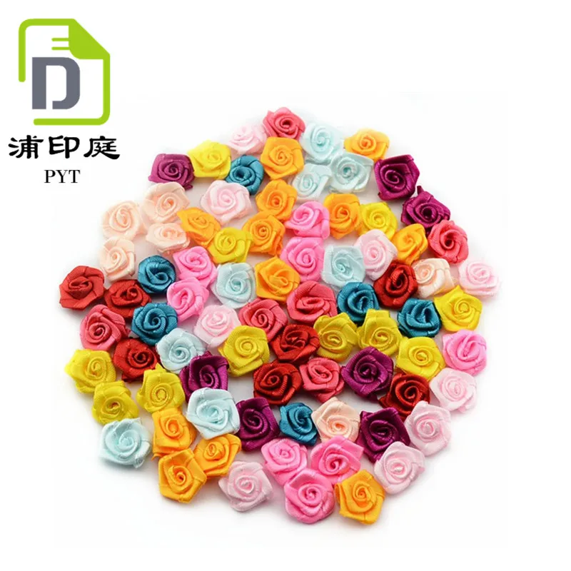 Direct factory seller promotion wholesale cheap hand made ribbon rose bow/rose flower