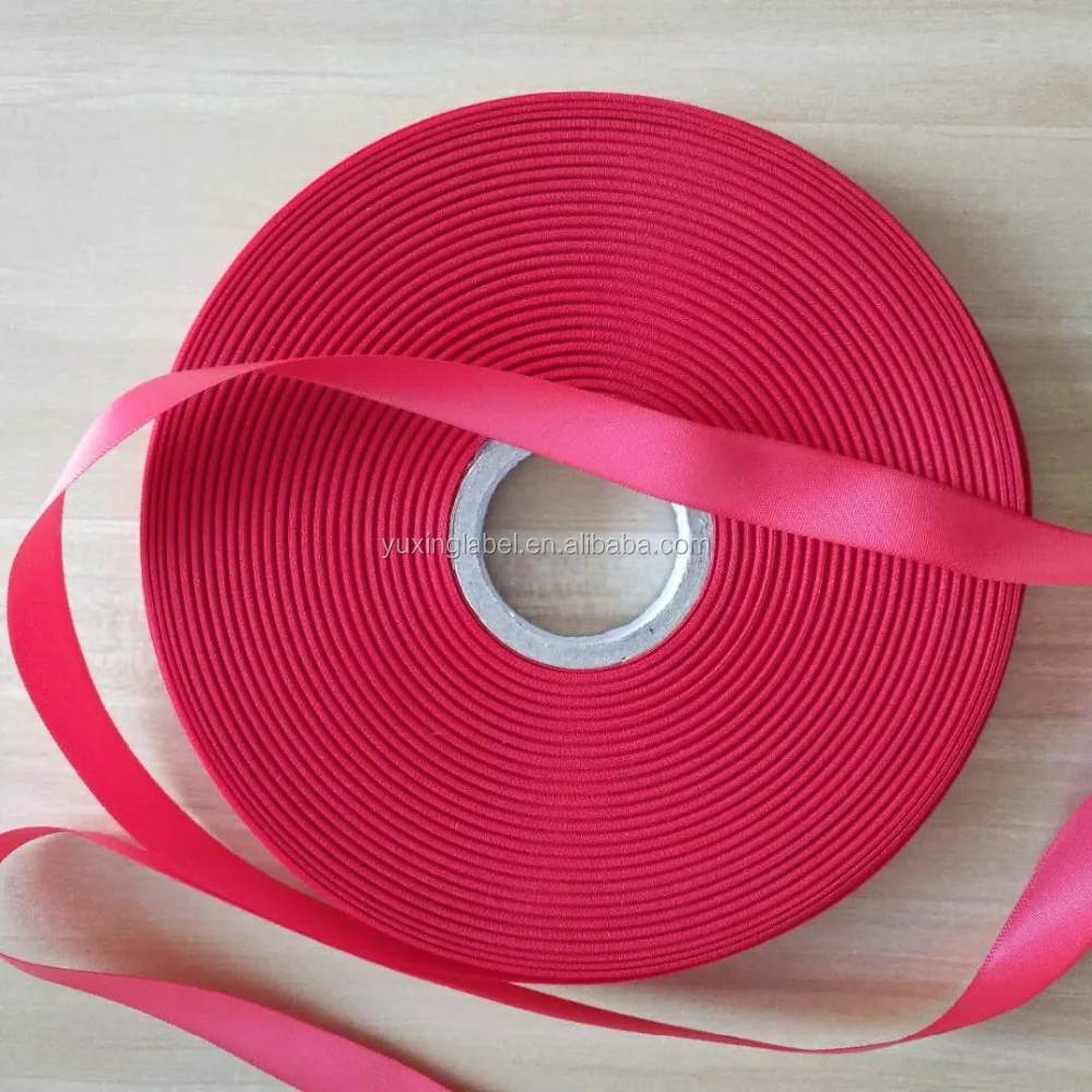Factory Cheap Single Side Woven Edge Polyester Satin Ribbon Multicolored Woven Edge Satin Webbing
