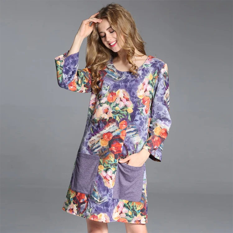 ODM Cheap new fashion colorful high quality graphic cloths dress women