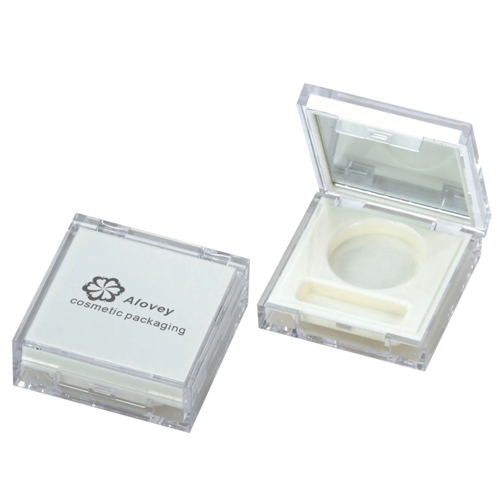 High quality white empty square single eyeshadow packaging