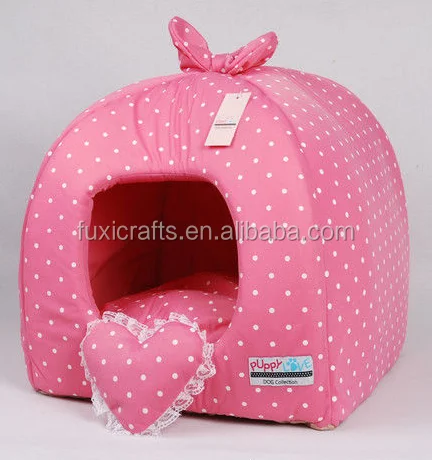 
Rose/Purple Princess Pet Dog Cat Soft Bed House Tent Small+toy 