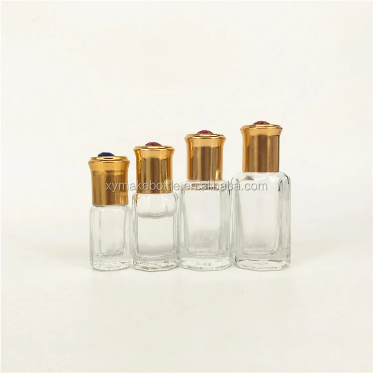 wholesale mini octagon attar glass bottles for perfume oil