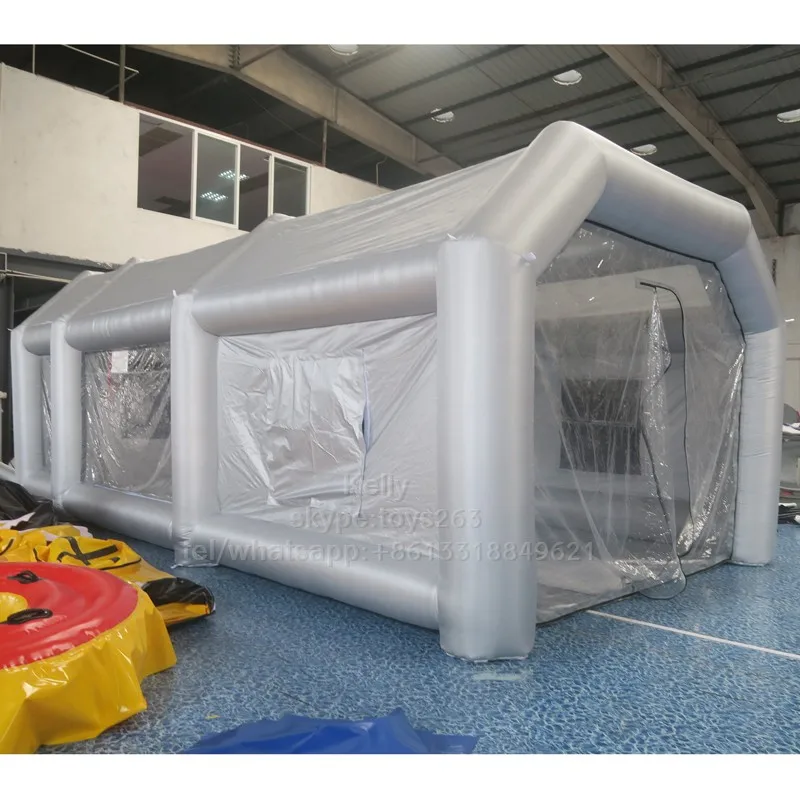 free door shipping portable inflatable spray booth for car paint, giant inflatable spray tent with filter system