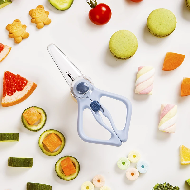 Wholesale Tiny Bite Baby Safe Portable Ceramic Food Scissors With Safety Lock