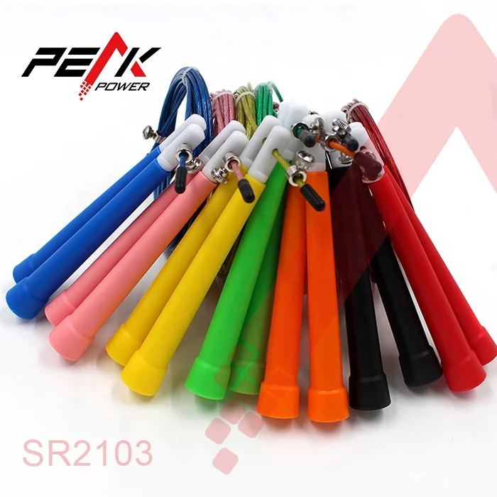 PeakPower Plastic Handle Jump Rope with Nylon Covered Wire Rope