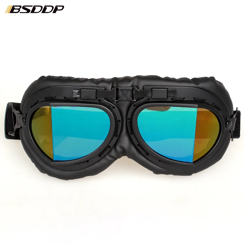 Retro Motorbike Helmet Pilot Goggles Jet Vintage Wwii Pilot Goggles Motorcycle Scooter Glasses UV For Helmet