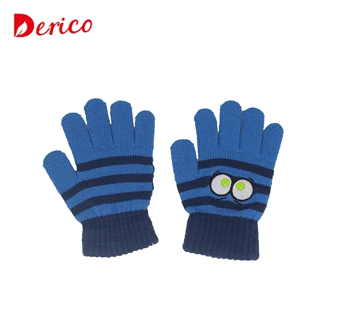 Latest design custom printed child cute knit acrylic hand glove