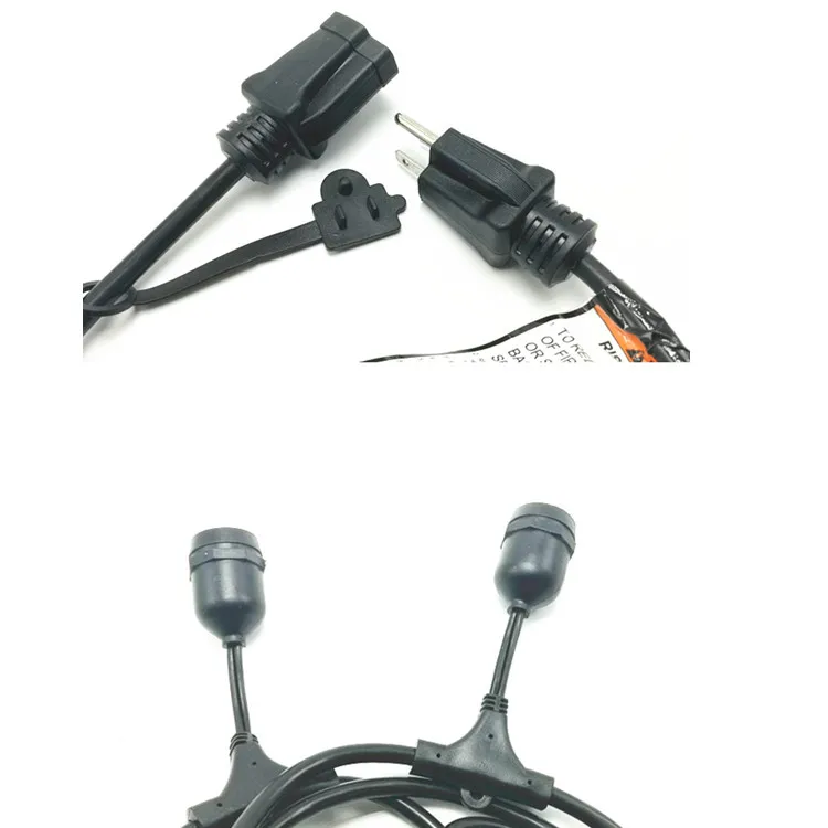 24 Feet Commercial Grade Outdoor LED String Lights Weatherproof with 12 Hanging Sockets 18 Edison Bulbs Included IP65 Rating