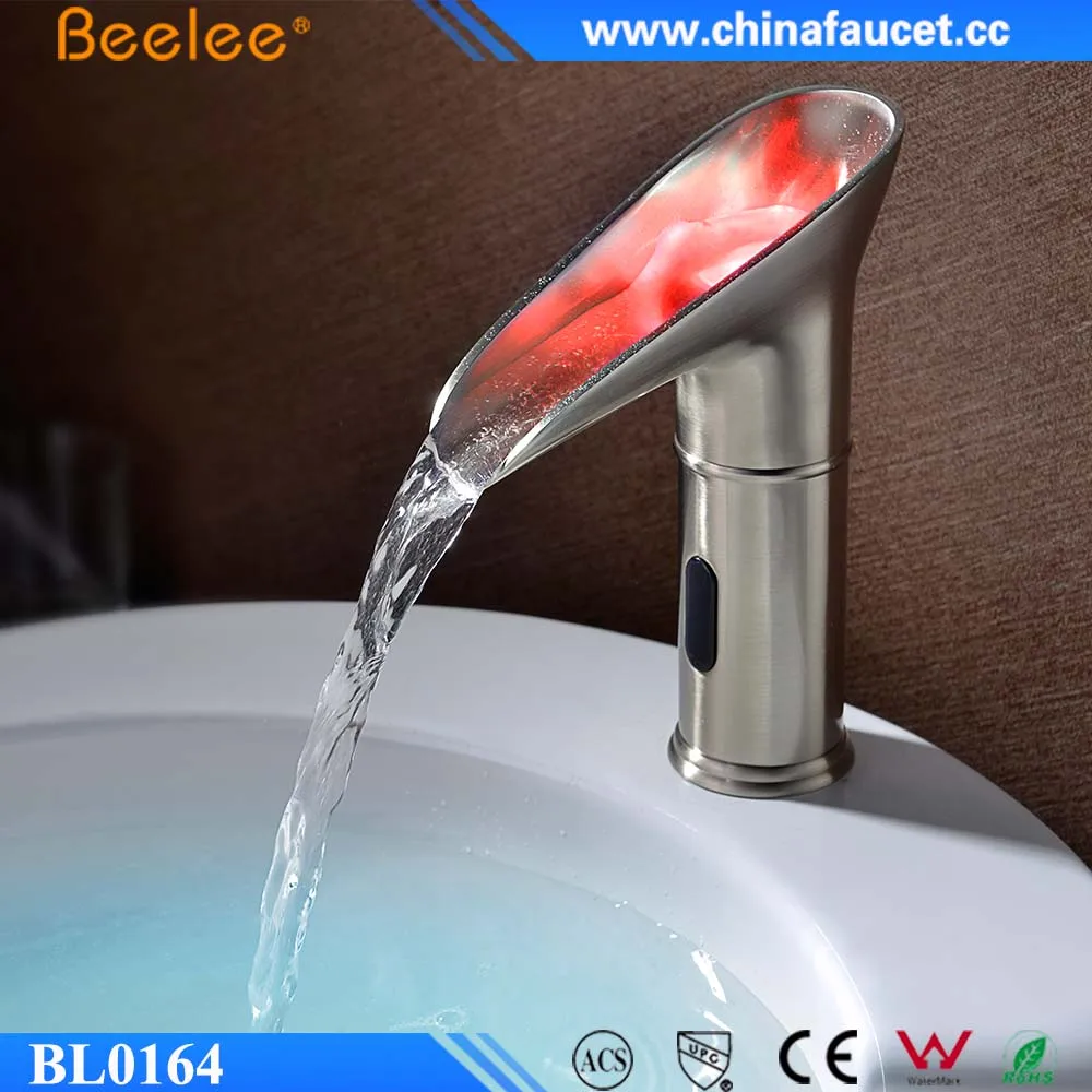 Beelee Automatic Faucet Bathroom LED  Basin Waterfall Sensor Faucet