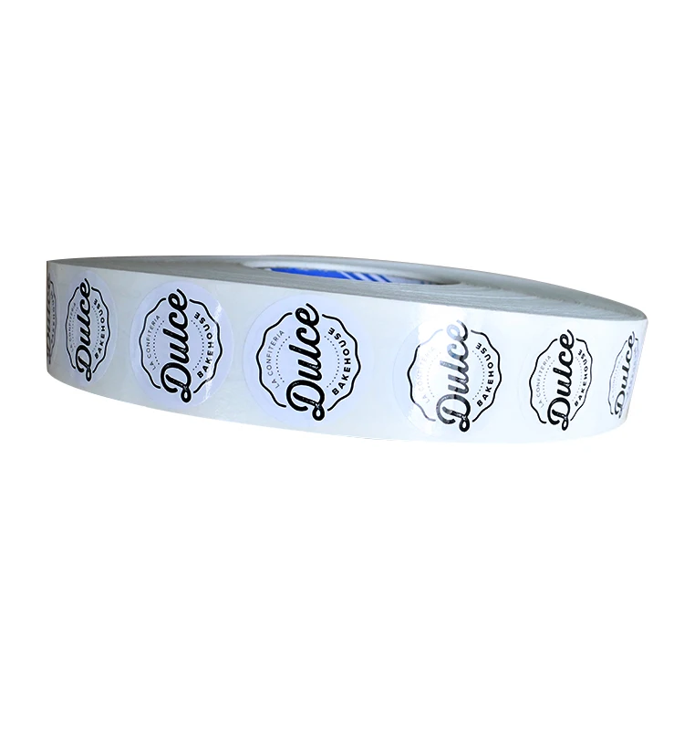 Free Sample Adhesive Round Logo Label Sticker Printing Gold Foil barcode label stickers