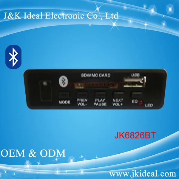JK6826BT Новый вид usb sd fm-радио плеер mp3 модуль с bluetooth
