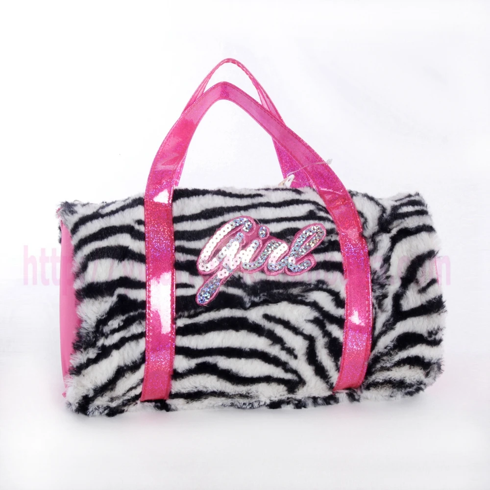 Zebra Pattern Kids Plush Backpack  Children Handbag