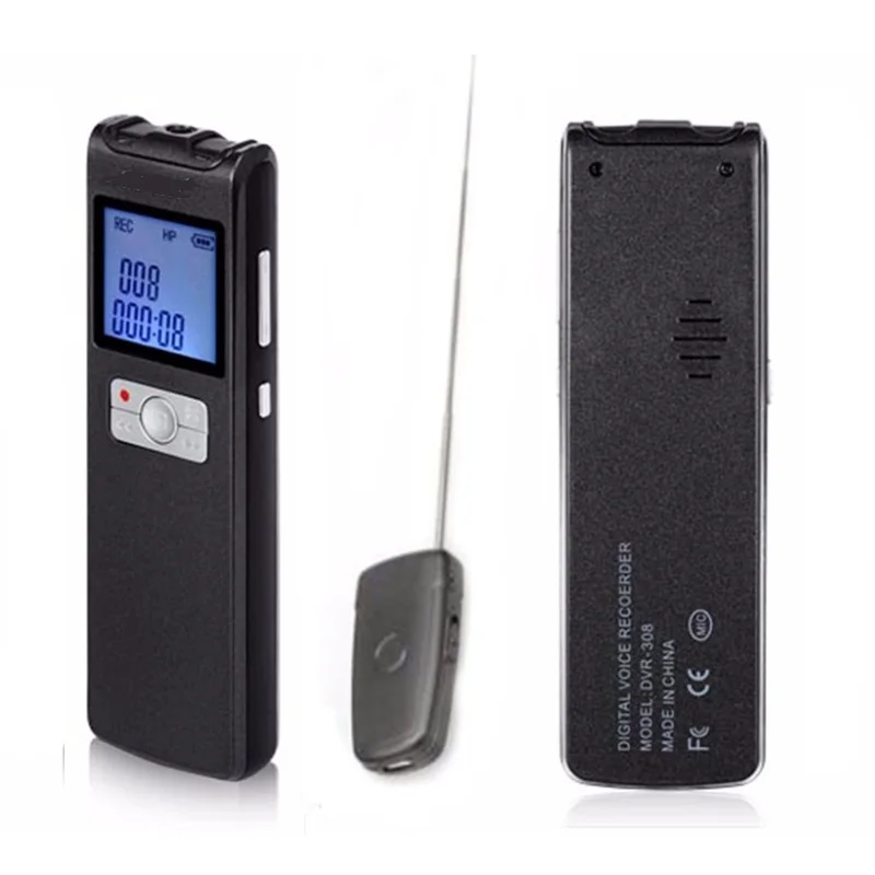 Professional VOR/AVR 8GB Portable Digital Audio Voice Recorder 350Hrs Long Time One Key Recording + Wireless Microphone