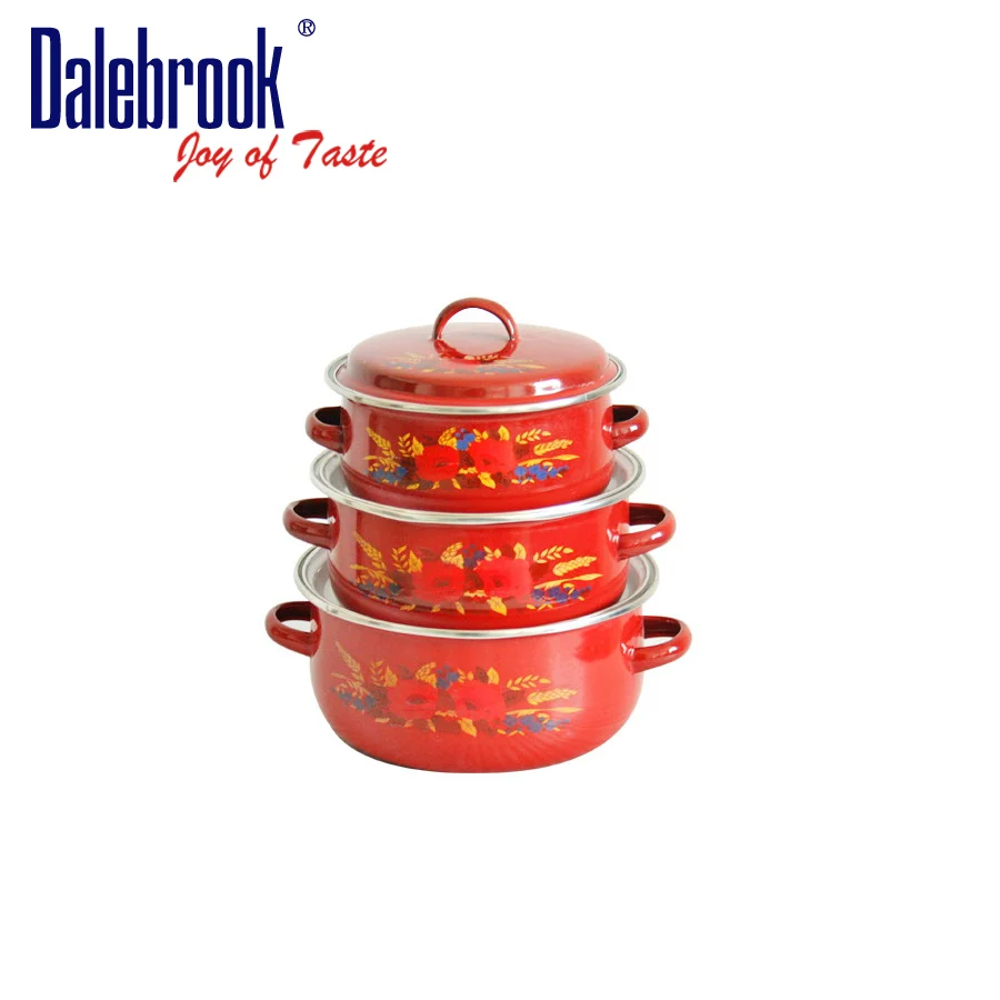 
Hot sale 671D REOONA enamel cast iron cookware sets enamel casseroles in African market 